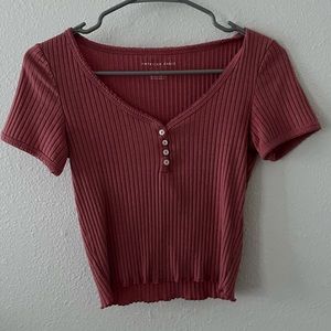 American Eagle button up crop top